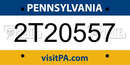 2T20557 Pennsylvania License Plate