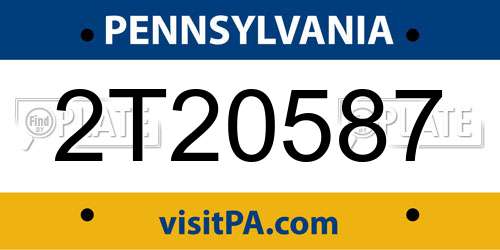 2T20587 Pennsylvania License Plate