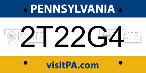 2T22G4 Pennsylvania License Plate