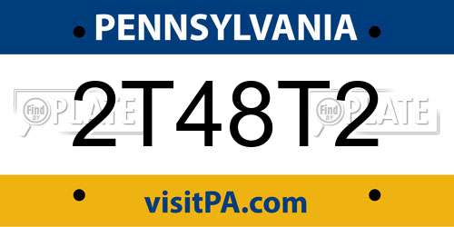 2T48T2 Pennsylvania License Plate