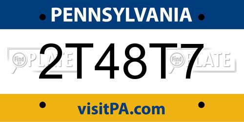 2T48T7 Pennsylvania License Plate