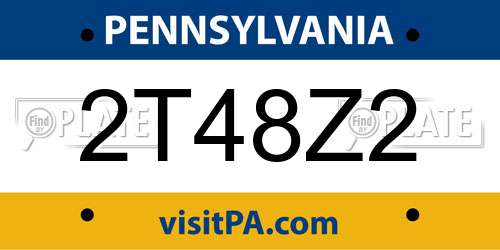 2T48Z2 Pennsylvania License Plate