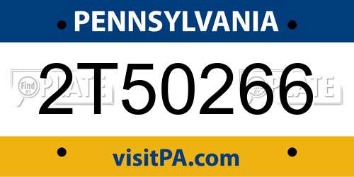 2T50266 Pennsylvania License Plate
