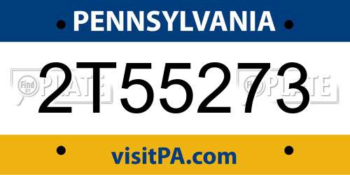 2T55273 Pennsylvania License Plate