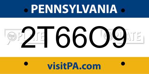 2T66O9 Pennsylvania License Plate