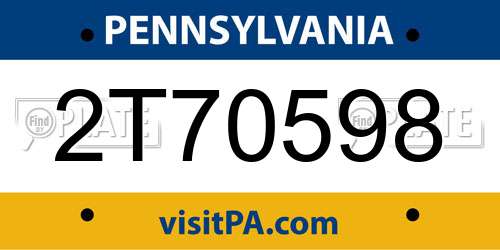 2T70598 Pennsylvania License Plate