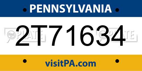 2T71634 Pennsylvania License Plate