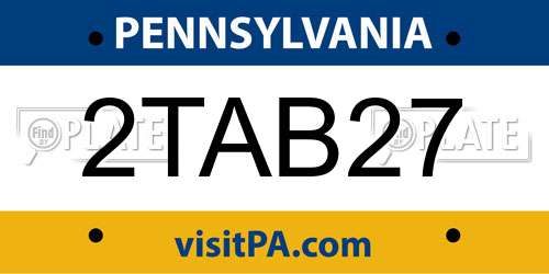2TAB27 Pennsylvania License Plate
