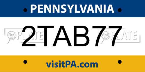 2TAB77 Pennsylvania License Plate