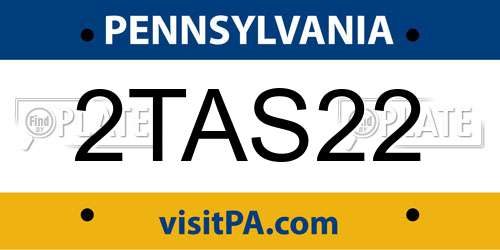 2TAS22 Pennsylvania License Plate