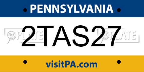 2TAS27 Pennsylvania License Plate