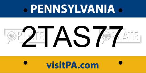 2TAS77 Pennsylvania License Plate