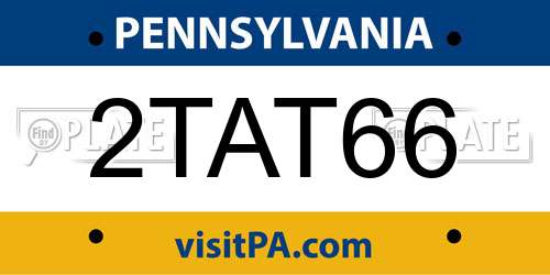 2TAT66 Pennsylvania License Plate