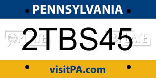 2TBS45 Pennsylvania License Plate