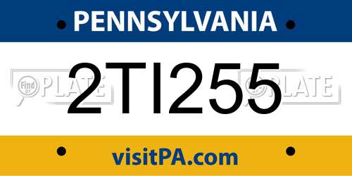 2TI255 Pennsylvania License Plate