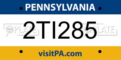 2TI285 Pennsylvania License Plate