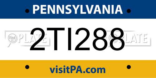 2TI288 Pennsylvania License Plate