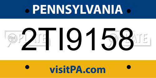 2TI9158 Pennsylvania License Plate