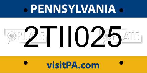 2TII025 Pennsylvania License Plate