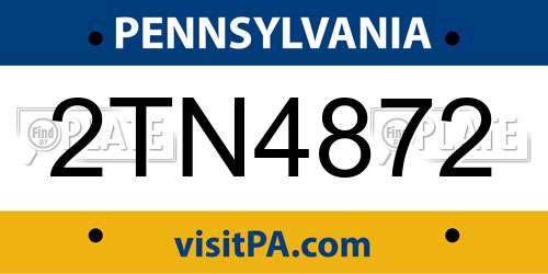 2TN4872 Pennsylvania License Plate