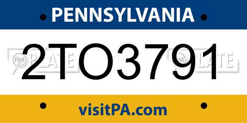 2TO3791 Pennsylvania License Plate