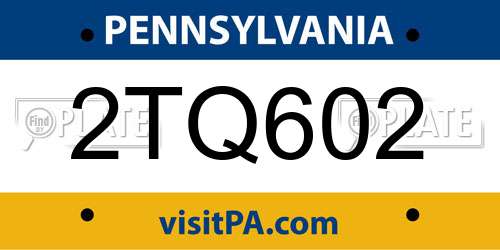 2TQ602 Pennsylvania License Plate