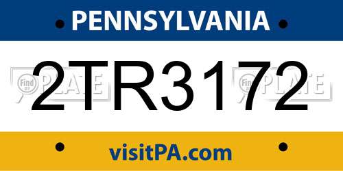 2TR3172 Pennsylvania License Plate