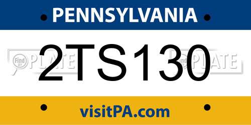 2TS130 Pennsylvania License Plate