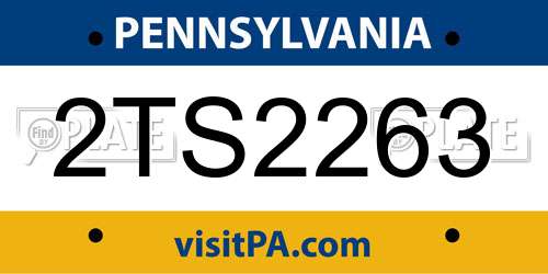 2TS2263 Pennsylvania License Plate