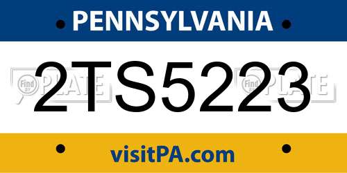 2TS5223 Pennsylvania License Plate