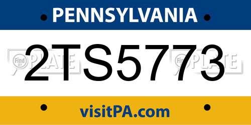 2TS5773 Pennsylvania License Plate