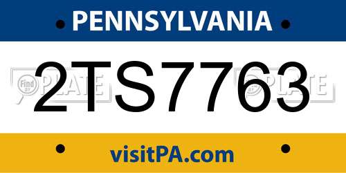 2TS7763 Pennsylvania License Plate