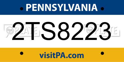 2TS8223 Pennsylvania License Plate