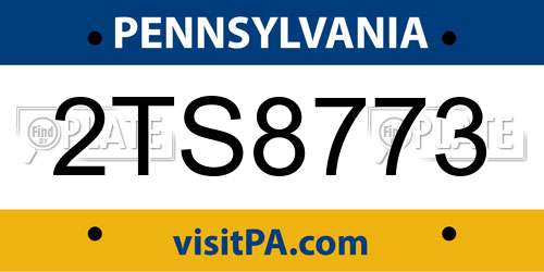 2TS8773 Pennsylvania License Plate