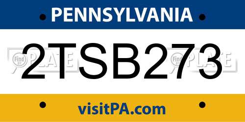 2TSB273 Pennsylvania License Plate