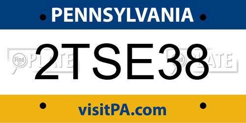 2TSE38 Pennsylvania License Plate