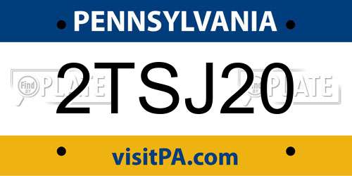 2TSJ20 Pennsylvania License Plate