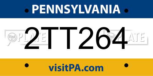 2TT264 Pennsylvania License Plate
