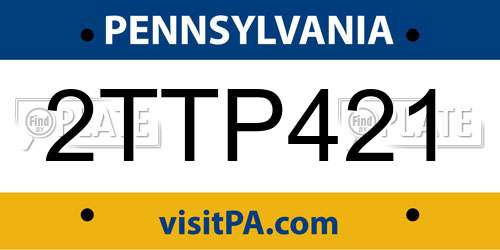 2TTP421 Pennsylvania License Plate