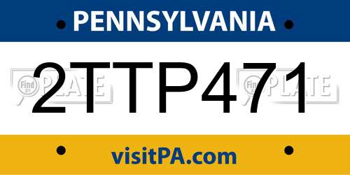 2TTP471 Pennsylvania License Plate