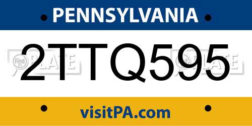 2TTQ595 Pennsylvania License Plate