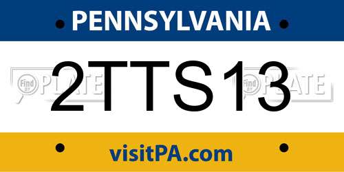 2TTS13 Pennsylvania License Plate