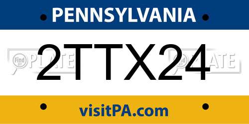 2TTX24 Pennsylvania License Plate