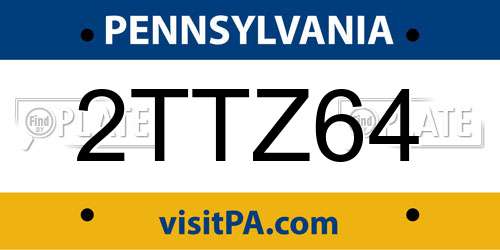 2TTZ64 Pennsylvania License Plate