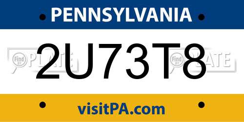 2U73T8 Pennsylvania License Plate
