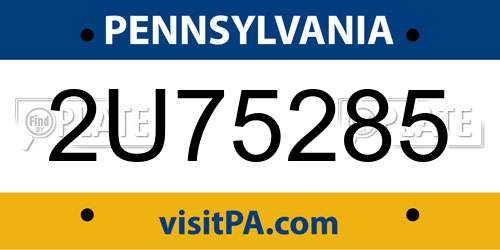 2U75285 Pennsylvania License Plate