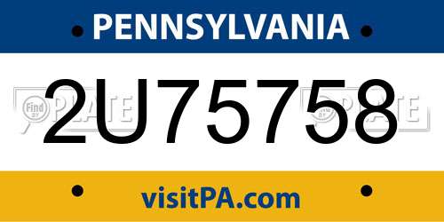 2U75758 Pennsylvania License Plate