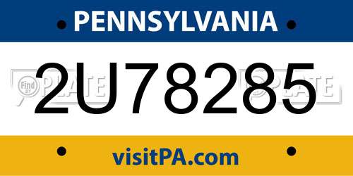 2U78285 Pennsylvania License Plate