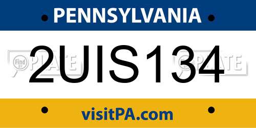2UIS134 Pennsylvania License Plate