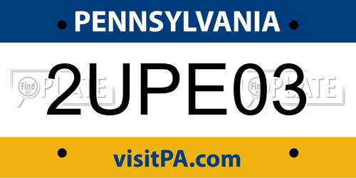 2UPE03 Pennsylvania License Plate